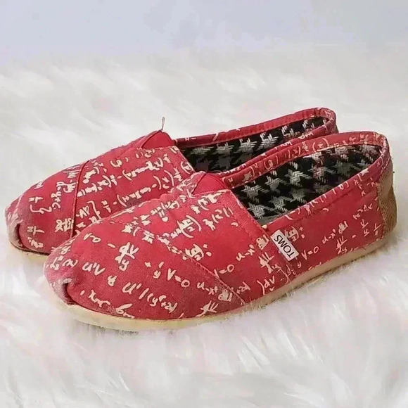 RARE TOMS Red Math EquationFlats - 6.5 - Picture 6 of 9